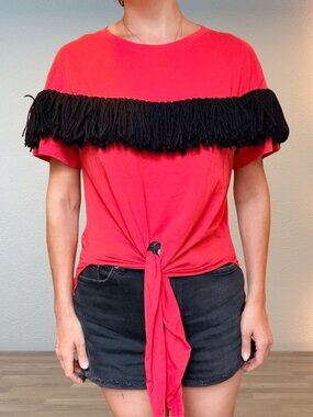Sonia Rykiel Fringed Tie T-Shirt
